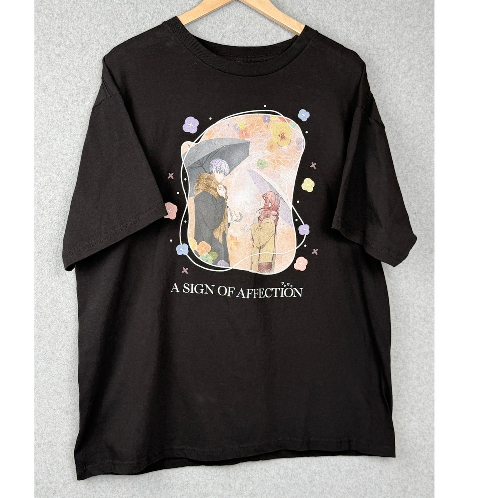 Crunchyroll 2024 T-Shirt Men XXL Black A Sign of Affection Anime Graphic Tee
